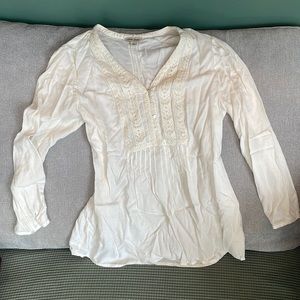 Lucky brand peasant white blouse